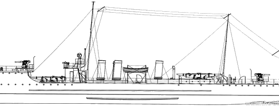 Ship Hr Z-7 {Torpedo Boat] (1917) - drawings, dimensions, figures